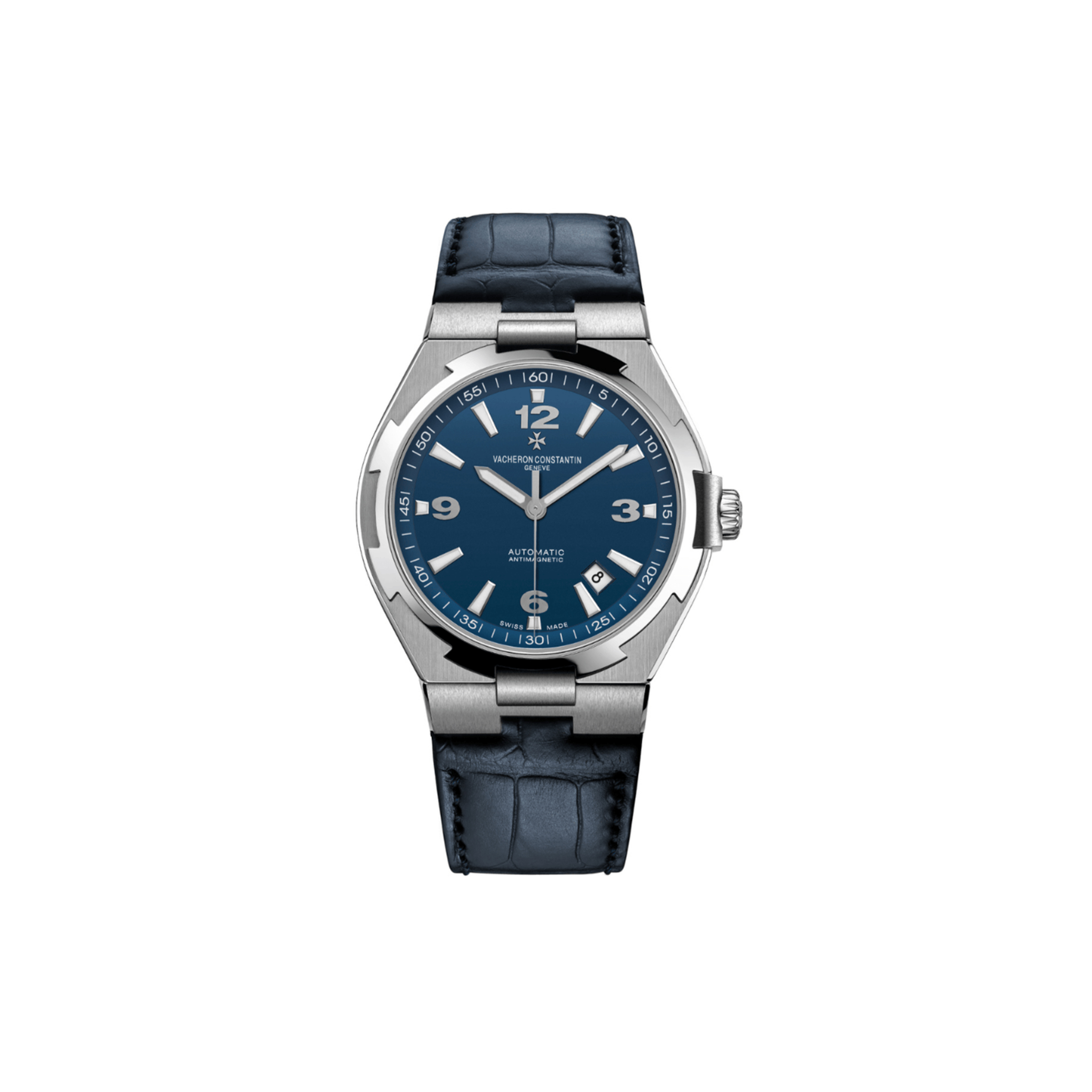 VACHERON CONSTANTIN OVERSEAS STAINLESS STEEL BLUE DIAL WATCH 47040/000A-9008